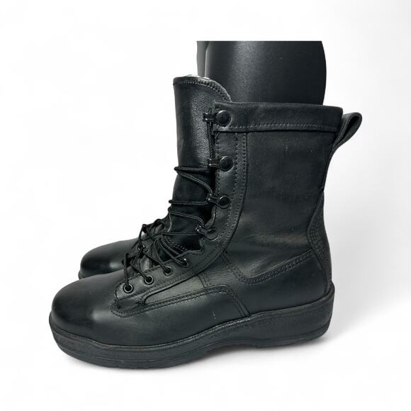 Wellco Navy Style Safety Flight Deck Military Vibram Sole Combat Boots Shoes 9R - Picture 5 of 10